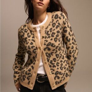 A&F Cheetah/Leopard Crew Cardigan